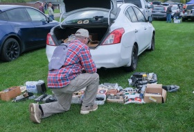 Someone digging for treasure.  This is where my plumb bob and small pipe wrench came from.