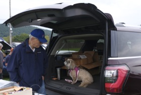You have to barter with the dog.
